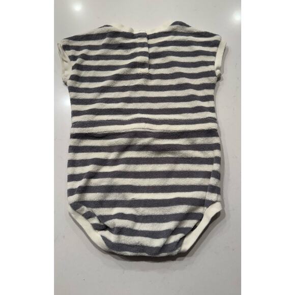 Quincy Mae Baby Size 12 18 Months Striped Organic Terry Romper Outfit - Picture 2 of 5